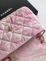Сумка Chanel женский текстиль розовый 192438-7