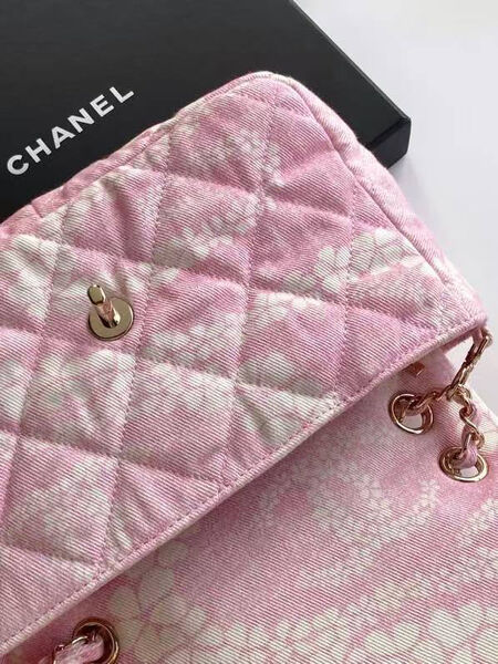 Сумка Chanel женский текстиль розовый 192438-7