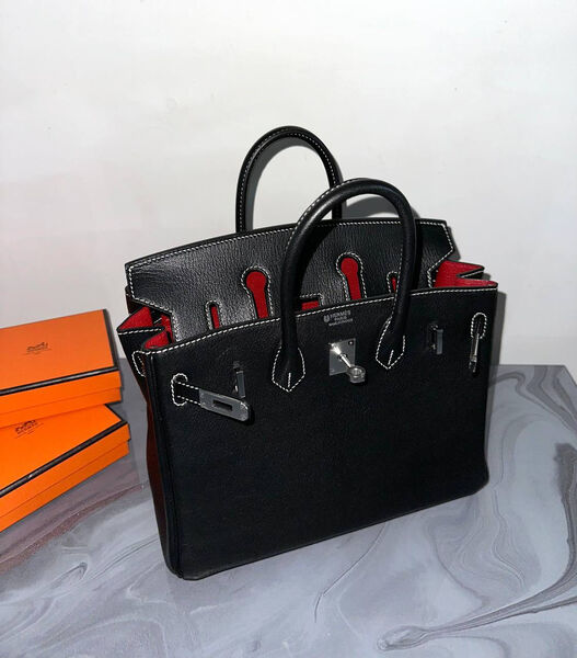 Сумка Hermès Birkin 25 женский кожа черный 153068-4