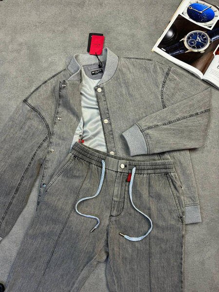 Мужской костюм Kiton мужской джинса графитовый 157522-2