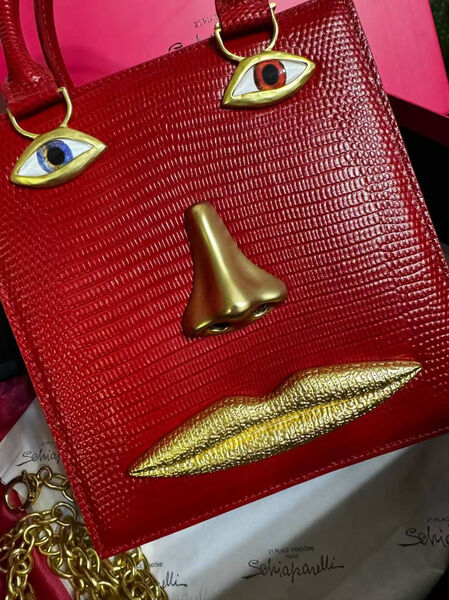 Сумка Schiaparelli женский кожа бордовый 174277-2