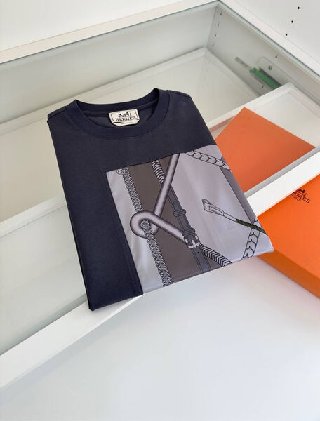 Мужская футболка Hermès мужской графитовый 178299-9