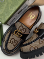 Лоферы Gucci женский кожа бежевый 96003-3
