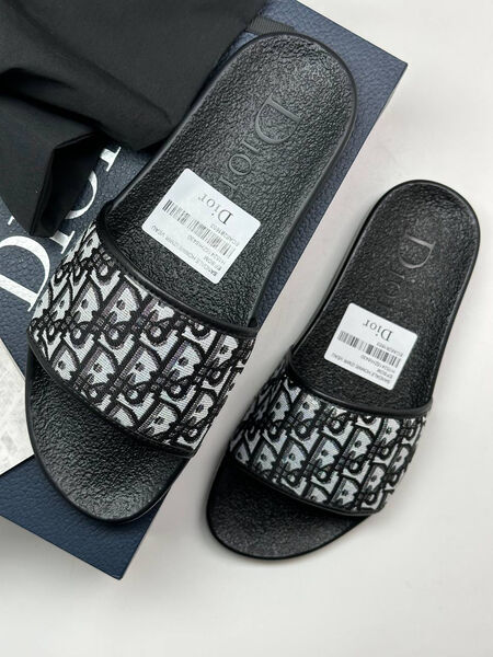 Мужские шлепки Christian Dior мужской текстиль черный 151965-5