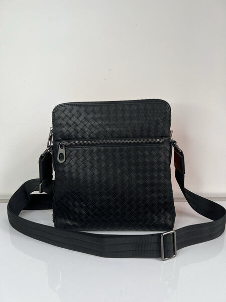 Мужская сумка мессенджер Bottega Veneta мужской кожа черный 149912-4