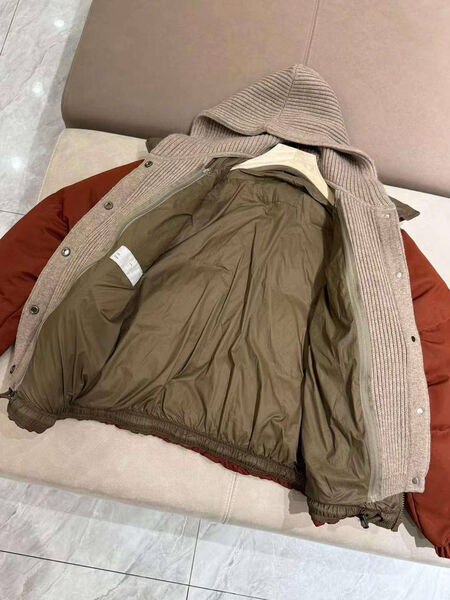 Пуховик Brunello Cucinelli женский бордовый 162034-8