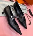 Туфли Hermès женский кожа черный 180374-1