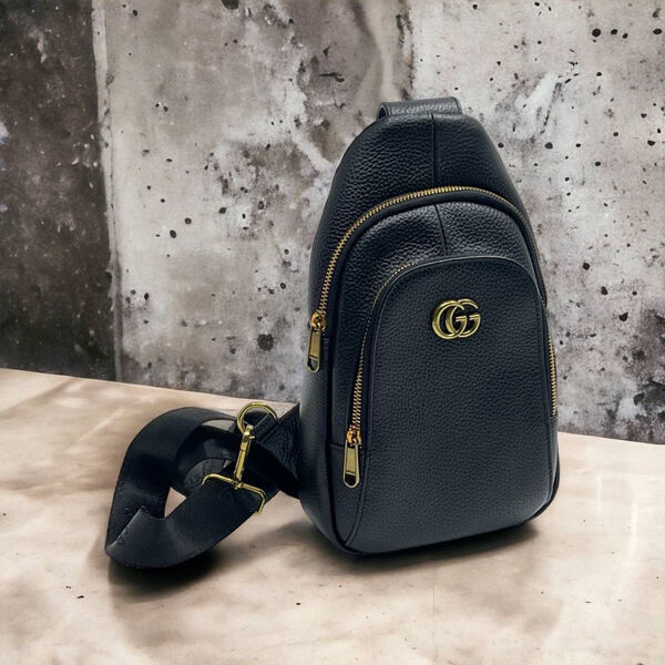 Мужская сумка слинг Gucci мужской кожа черный 123792-2