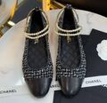 Балетки Chanel женский твид черный,серебристый 184190