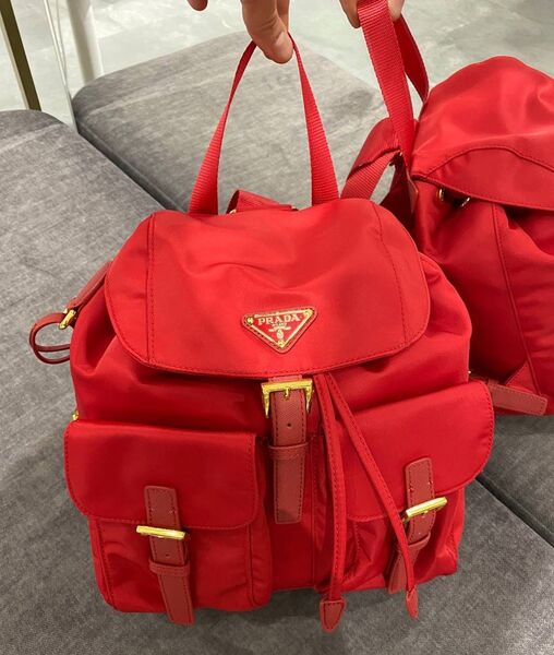 Рюкзак Prada женский нейлон бордовый 156520
