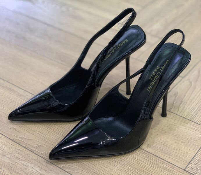Туфли Saint Laurent женский кожа черный 119120