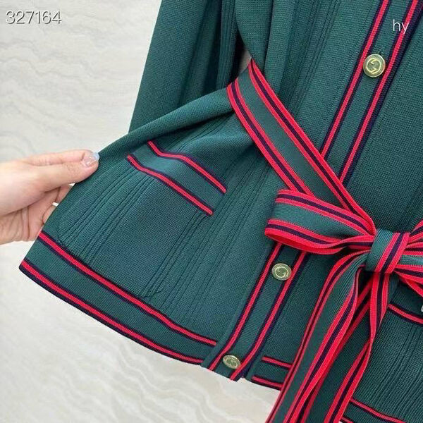 Кардиган Gucci женский вязаная ткань болотный 192333-4