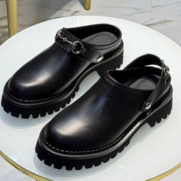 Сабо Gucci женский кожа черный 199742