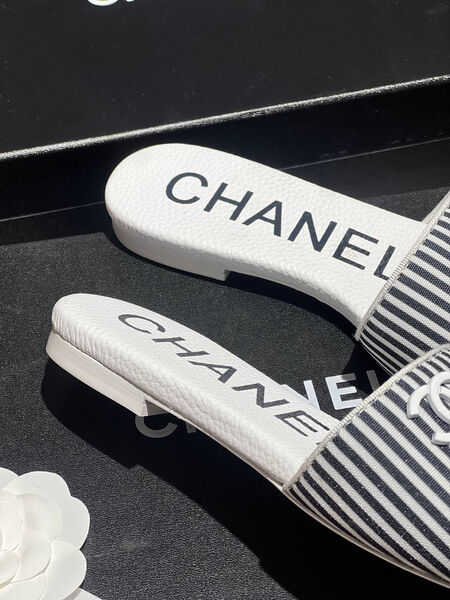 Шлепки Chanel женский текстиль черный 151153-3