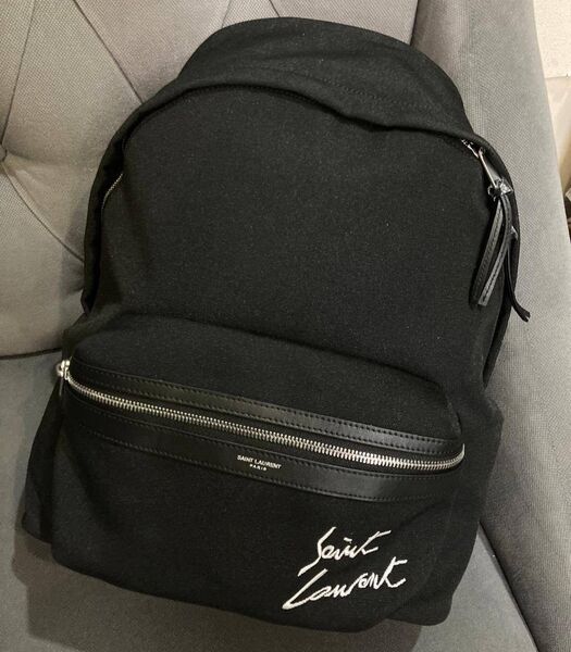 Рюкзак Saint Laurent женский текстиль черный 100064