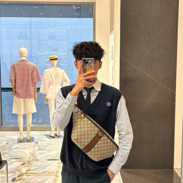 Поясная сумка-слинг Gucci женский канва l1742655-1-10
