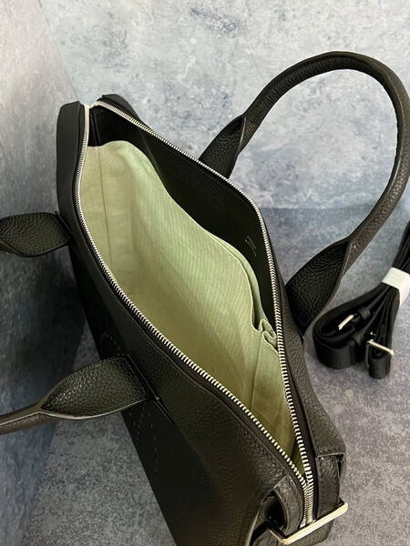 Мужской портфель Hermès мужской кожа черный 103971-5