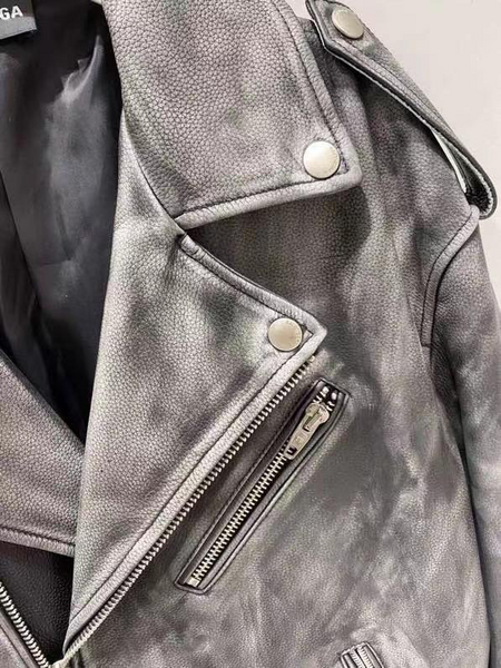 Куртка Balenciaga женский кожа графитовый 37484-4