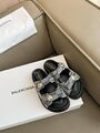 Женские сандалии Balenciaga женский текстиль серый e7492383-1-9