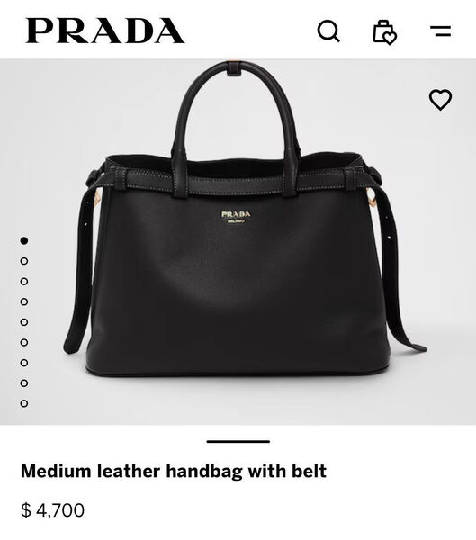 Сумка Prada женский кожа черный 135848-8