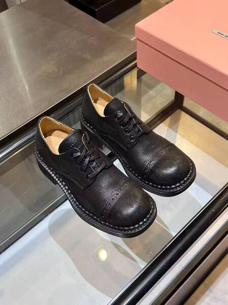Женские дерби Miu Miu женский кожа черный w7782368-1