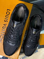 Мужские кроссовки Louis Vuitton мужской кожа черный 140492-5