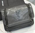 Сумка Saint Laurent Niki Small женский кожа графитовый 160382-1