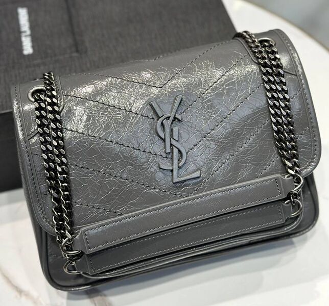 Сумка Saint Laurent Niki Small женский кожа графитовый 160382