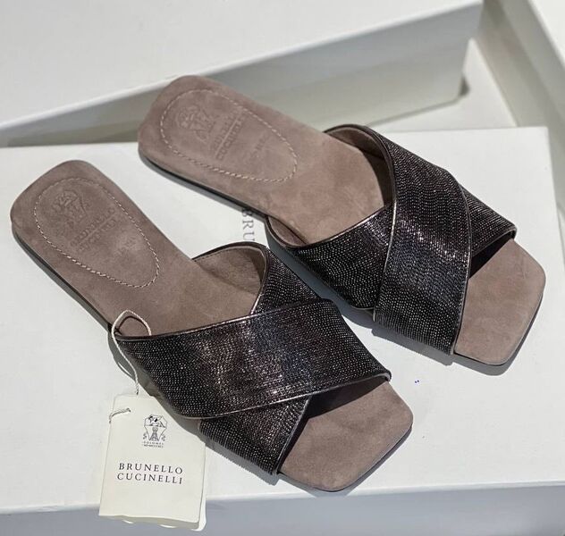 Шлепки Brunello Cucinelli женский стразы 115292