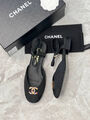 Туфли Chanel женский текстиль черный 189374-2