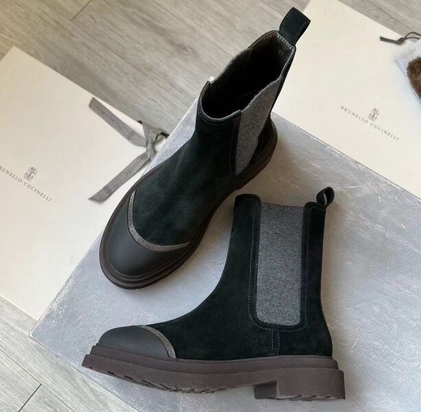 Ботинки Brunello Cucinelli женский замша черный 124090