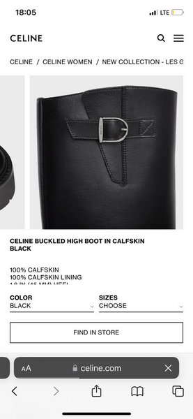 Сапоги Celine женский кожа черный 67154-6