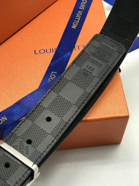 Мужской ремень Louis Vuitton мужской кожа черный 108712-4