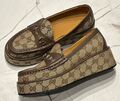 Лоферы Gucci женский текстиль темно-бежевый 165554