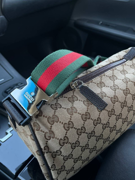 Мужская сумка мессенджер Gucci мужской текстиль бежевый 42771-5