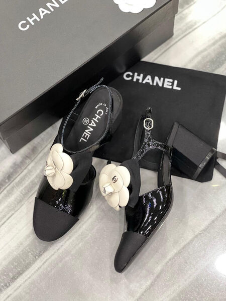Туфли Chanel женский кожа черный 119055-2