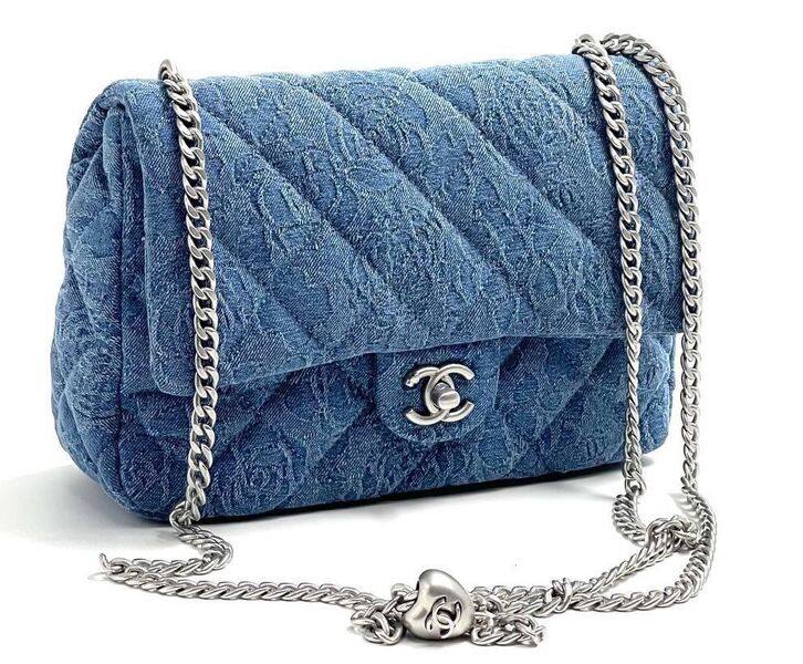 Сумка Chanel 2.55 женский текстиль синий 111867