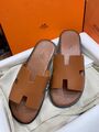 Мужские шлёпанцы Hermes Izmir мужской кожа коричневый c6333656-1-9