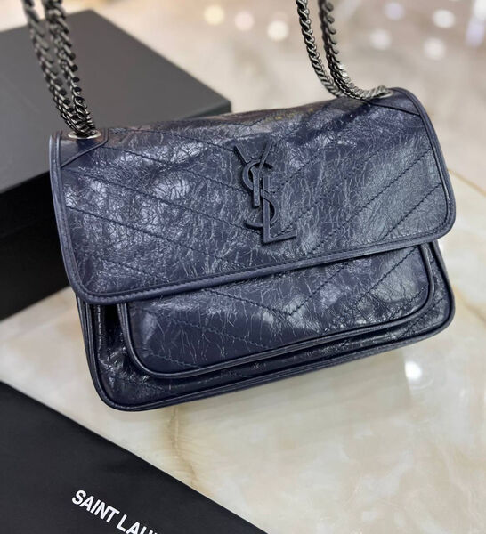Сумка Saint Laurent Niki Medium женский кожа синий 160385-3