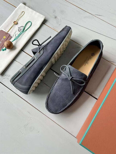 Мужские мокасины Loro Piana мужской замша графитовый 152199-2