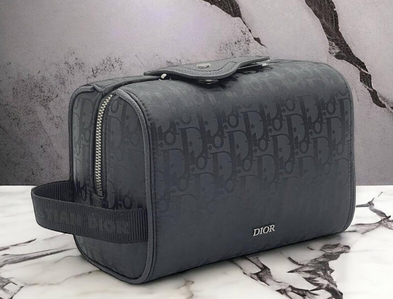 Мужской несессер косметичка Christian Dior мужской кожа черный 150012-3