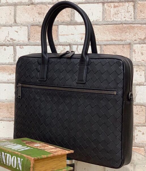 Портфель Bottega Veneta мужской кожа черный 61991