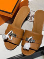 Шлепки Hermès женский кожа 112101-3