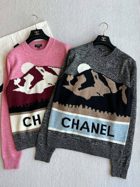 Свитер Chanel женский вязаная ткань розовый 171316-2