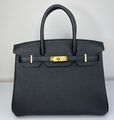 Сумка Hermès Birkin 30 ручная работа женский кожа черный 100628-1