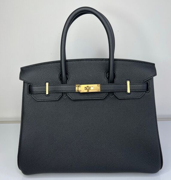 Сумка Hermès Birkin 30 ручная работа женский кожа черный 100628