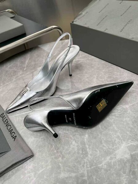 Женские туфли Balenciaga женский кожа серебристый o9775203-1-5