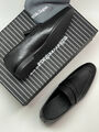 Мужские лоферы Zegna мужской кожа черный 145408-6
