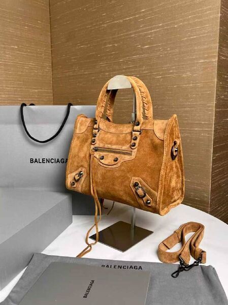 Сумка Balenciaga женский замша коричневый c1681024-1-7