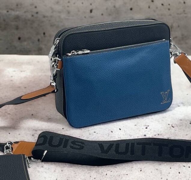 Мужская сумка мессенджер Louis Vuitton мужской кожа синий 123788